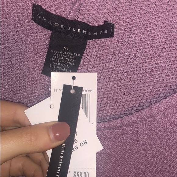 New Grace Elements size XL lavender ruffle top - Picture 4 of 8
